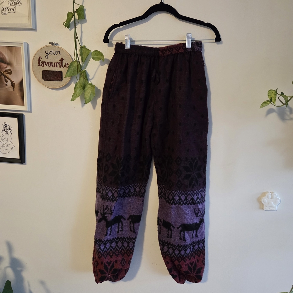 Cozy Purple and Black Women's Pants